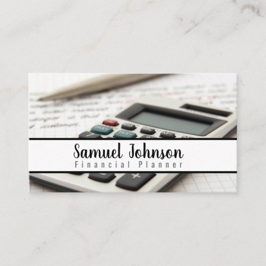 Professionele Stijlvolle Financiële Planner Accoun Visitekaartje (Voorkant)