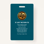 Professionele stijlvolle foto van Global Wave Pres Badge (Achterkant)