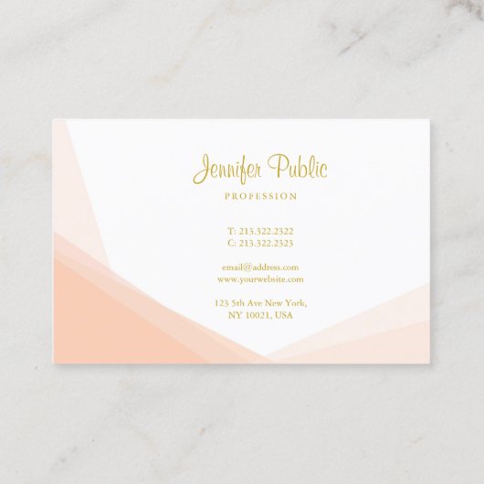 Professionele stijlvolle Gold Hand Script Name Mod Visitekaartje (Achterkant)