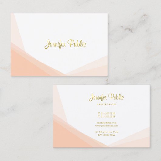 Professionele stijlvolle Gold Hand Script Name Mod Visitekaartje (Voorkant / Achterkant)