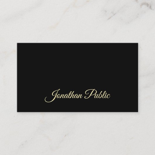 Professionele stijlvolle Gold Hand Script Text Fon Visitekaartje (Voorkant)