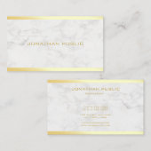 Professionele Stijlvolle Gouden Tekst Marmeren Sja Visitekaartje (Voorkant / Achterkant)