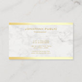 Professionele Stijlvolle Gouden Tekst Marmeren Sja Visitekaartje (Achterkant)