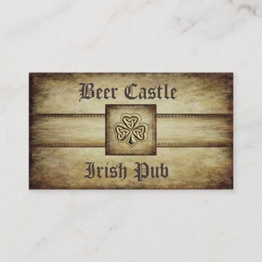 Professionele stijlvolle grunge Ierse lucky shamro Visitekaartje (Voorkant)