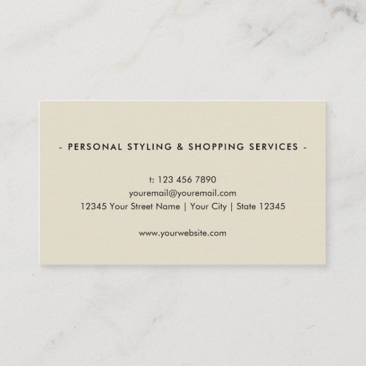 Professionele Stijlvolle Houndstooth Zwart Off-Whi Visitekaartje (Achterkant)