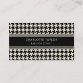 Professionele Stijlvolle Houndstooth Zwart Off-Whi Visitekaartje (Voorkant)