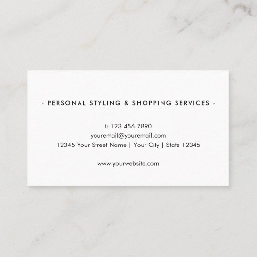 Professionele Stijlvolle Houndstooth Zwart Wit Visitekaartje (Achterkant)