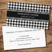 Professionele Stijlvolle Houndstooth Zwart Wit Visitekaartje