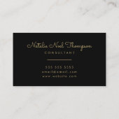 Professionele Stijlvolle Monogram Script Naam Goud Visitekaartje (Achterkant)