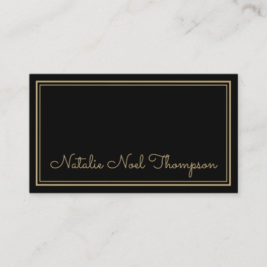 Professionele Stijlvolle Monogram Script Naam Goud Visitekaartje (Voorkant)