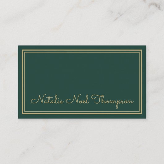 Professionele Stijlvolle Monogram Script Naam Goud Visitekaartje (Voorkant)