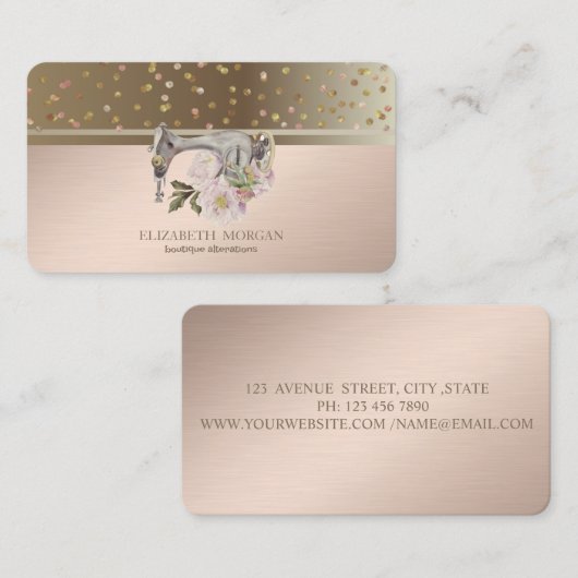 Professionele Stippen Confetti Bloemennaaimachine Visitekaartje (Voorkant / Achterkant)