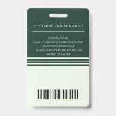Professionele streepjescode en Logo-ID Badge (Achterkant)