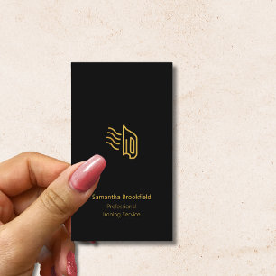 Professionele strijkservice Zwart Goud Elegant Visitekaartje