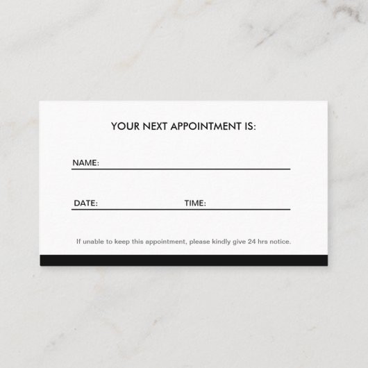 Professionele tandarts - afspraak voor tandheelkun afsprakenkaartje (Achterkant)