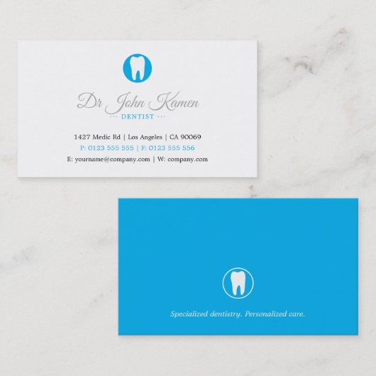 Professionele tandarts | Deep Blue Visitekaartje (Voorkant / Achterkant)