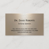 Professionele tandarts geborsteld gouden metalen t visitekaartje (Achterkant)