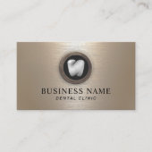 Professionele tandarts geborsteld gouden metalen t visitekaartje (Voorkant)