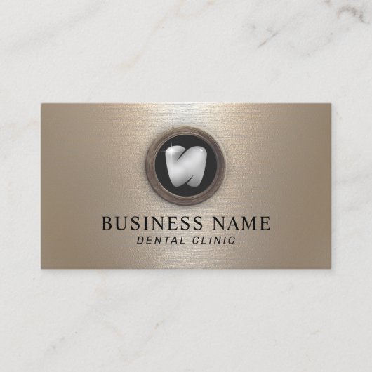 Professionele tandarts geborsteld gouden metalen t visitekaartje (Voorkant)