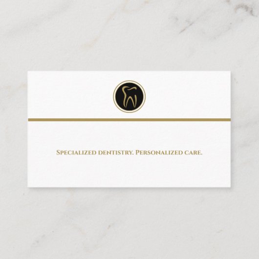 Professionele tandarts | Goud tandheelkundig liner Visitekaartje (Achterkant)