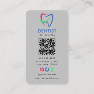 Professionele Tandarts Logo Tandheelkundige QR Cod Visitekaartje