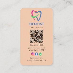 Professionele Tandarts Logo Tandheelkundige QR Cod Visitekaartje
