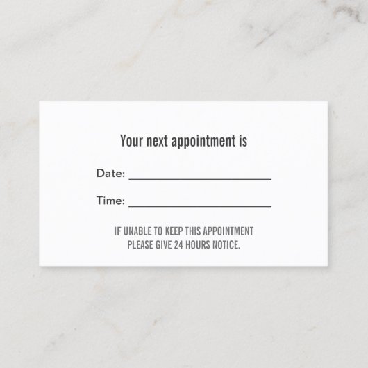 Professionele tandbenoeming afsprakenkaartje (Achterkant)