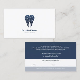Professionele tandheelkunde   Dentist Afsprakenkaartje