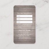 Professionele tandheelkundige Aanwijzing van hout Afsprakenkaartje (Achterkant)