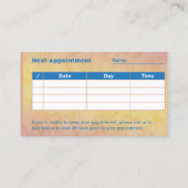 Professionele Tandheelkundige Afspraak Visitekaart Afsprakenkaartje (Achterkant)