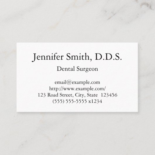 Professionele tandheelkundige chirurg visitekaartje (Voorkant)