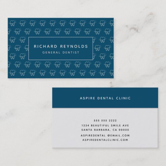 Professionele tandheelkundige kliniek tandpatroon  visitekaartje (Voorkant / Achterkant)