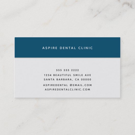 Professionele tandheelkundige kliniek tandpatroon  visitekaartje (Achterkant)
