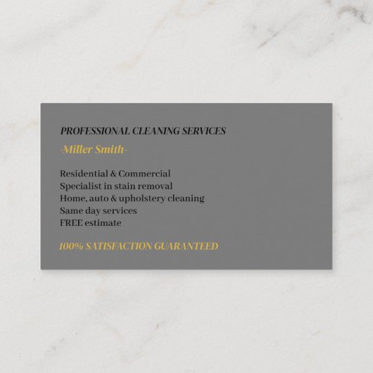 Professionele tapijten en Tegel schoonmaken Logo Visitekaartje (Achterkant)