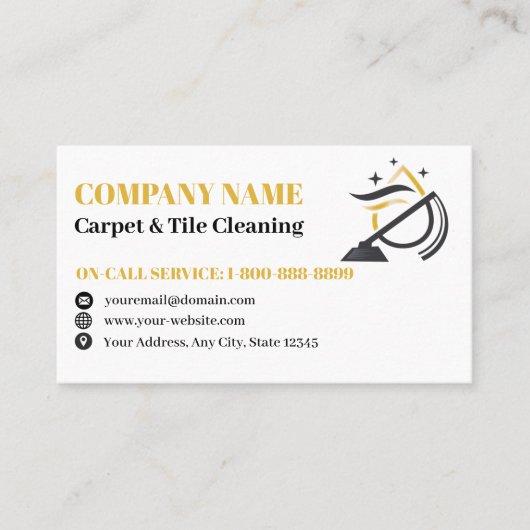 Professionele tapijten en Tegel schoonmaken Logo Visitekaartje (Voorkant)