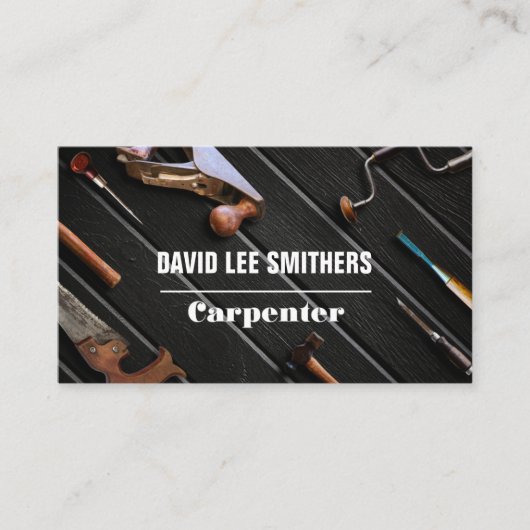 Professionele tapijtvoorziening/Carpentry-tools Visitekaartje (Voorkant)