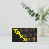 Professionele taxichauffeur en transporteur visitekaartje (Staand voorkant)