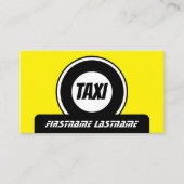 Professionele taxichauffeur in gele taxi visitekaartje (Voorkant)