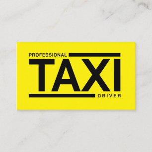 Professionele taxichauffeur service geel zwart visitekaartje