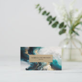 Professionele Teal Goud Abstract Modern Visitekaartje (Staand voorkant)