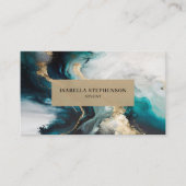 Professionele Teal Goud Abstract Modern Visitekaartje (Voorkant)