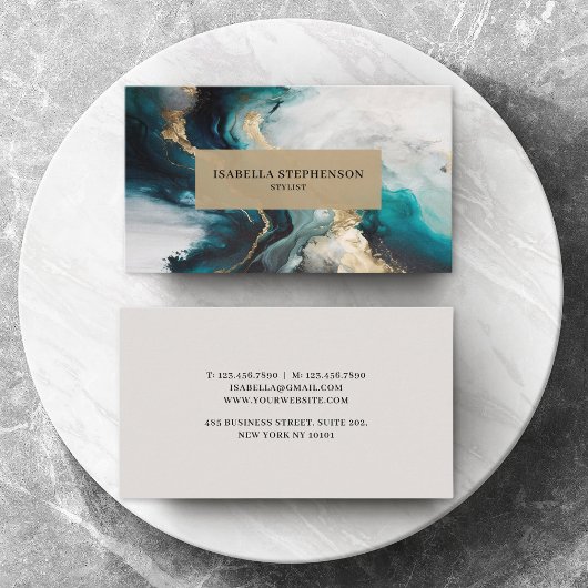 Professionele Teal Goud Abstract Modern Visitekaartje
