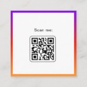 Professionele Tennis Coach Foto & QR Code Colorful Vierkante Visitekaartje (Achterkant)