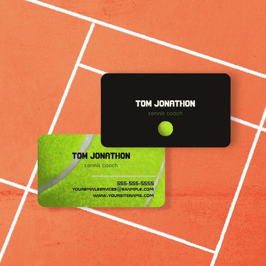 professionele tenniscoach visitekaartje