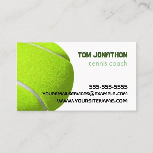 professionele tenniscoach visitekaartje (Voorkant)