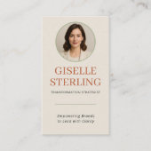 Professionele Terracotta Sage Groene Foto QR-code Visitekaartje (Voorkant)