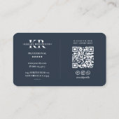 Professionele therapeut Charcoal Blue Modern Visitekaartje (Achterkant)