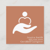Professionele thuiszorgmedewerker vierkante visitekaartje (Voorkant)