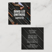 Professionele timmerwerktuigen vierkante visitekaartje (Voorkant / Achterkant)