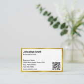 Professionele titel Contactgegevens Wit Goud QR-co Visitekaartje (Staand voorkant)